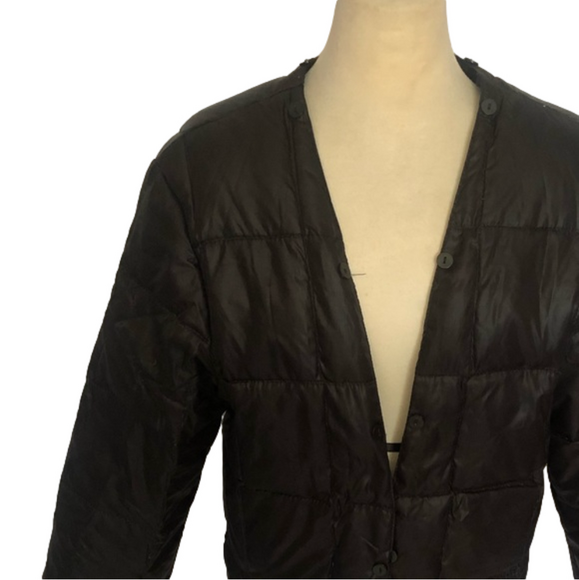 Black insulated feather coat lining - Picture 5 of 7